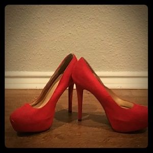 Bright red stilettos
